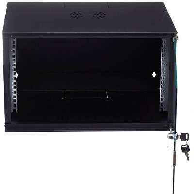 NEOMAX Шкаф телекоммуникационный   настенный 6U (520х400), стеклянная дверь, замок-ключ, разборный, цвет черный (1 коробка)[NM-CBWM-6U5240GKL-301-BK]