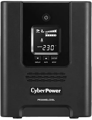 Источник бесперебойного питания CyberPower PR3000ELCDSL Line-Interactive 3000VA/2700W USB/RS-232/EPO/SNMPslot (8 IEC С13, 1 IEC C19)