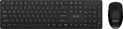 Клавиатура + мышь MSI FORGE K200 W COMBO MS-8ZA4 клав:черный мышь:черный USB беспроводная Bluetooth/Радио (S11-43RU304-Y92)