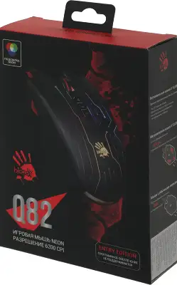Мышь A4Tech Bloody Q82 черный/рисунок оптическая 6200dpi USB3.0 8but
