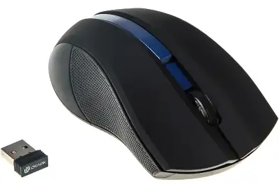 Мышь Оклик 615MW черный/синий оптическая 1200dpi беспров. USB для ноутбука 3but (412862)