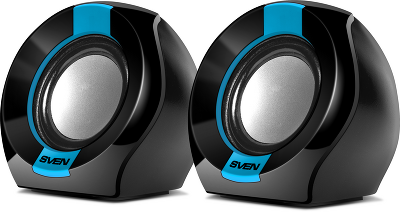 SVEN 150, чёрный-синий, USB, акустическая система 2.0, мощность 2x2,5 Вт(RMS)
