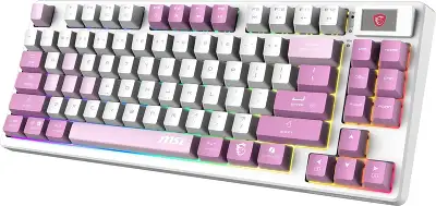 Клавиатура беспроводная Keyboard MSI FORGE GK600 TKL, Wireless, Mechanical Linear Switches, RGB LED, 4000mA/h, Violet
