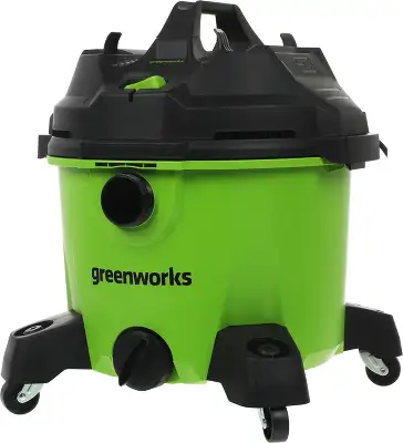 Строительный пылесос Greenworks G120WDV 1300Вт (уборка: сухая/сбор воды) зеленый