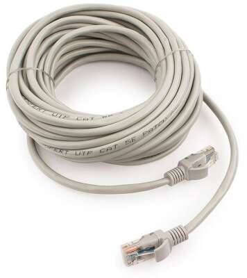 Патч-корд UTP GEMBIRD/CABLEXPERT 5e, 10м, литой, многожильный, серый (PP12-10M)