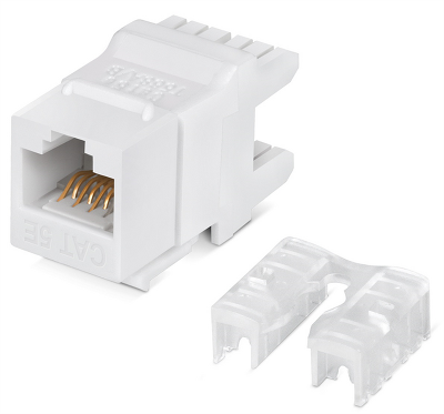 Вставка Keystone Jack RJ-45(8P8C), 180 градусов Cabeus KJ-RJ45-Cat.5e-180 Degree Вставка Keystone Jack RJ-45(8P8C), 180 градусов, категория 5e, Dual IDC (110&Krone type), белая