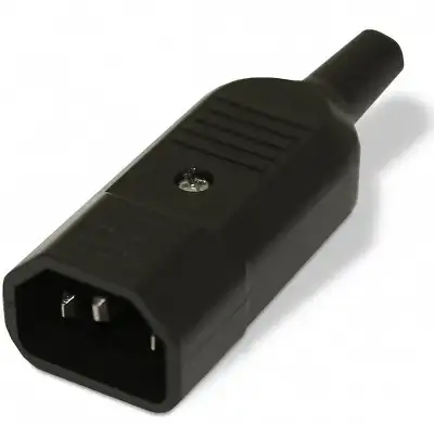 Вилка Hyperline CON-IEC320C14 черный