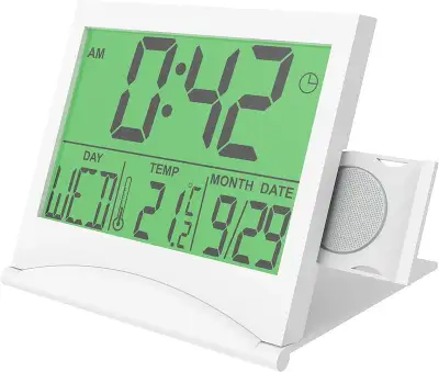 Будильник Ritmix CAT-042 белый LCD подсв:белая часы:цифровые без радио