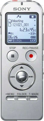Цифровой диктофон Sony ICD-UX533 4Гб, серебристый