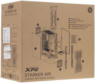 Корпус Adata XPG STARKER AIR, белый, ATX, Без БП (STARKERAIR-WHCWW)