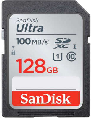 Карта памяти 128 Гб SDXC Sandisk Ultra Class 10 UHS-I [SDSDUNR-128G-GN3IN]