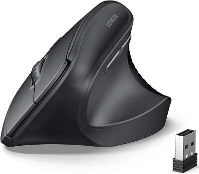 Беспроводная вертикальная мышка UGREEN M571 (55916) Wireless Vertical Mouse 2.4 GHz. Цвет: черный