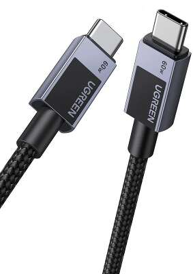 Кабель UGREEN L524 (55764) USB-C to USB-C PD 3A Fast Charging Braided Date Cable. Длина: 0,5м. серый космос
