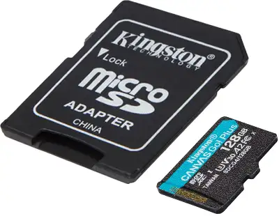 Флеш карта microSDXC 128GB Kingston SDCG4/128GB Canvas Go! Plus V30 A2 + adapter