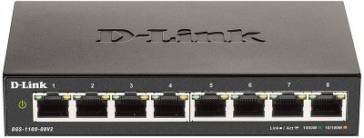 Коммутатор D-Link Настраиваемый L2 коммутатор, 8х1000Base-T