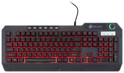 Клавиатура Оклик 715G черный USB Multimedia for gamer LED (1680657)