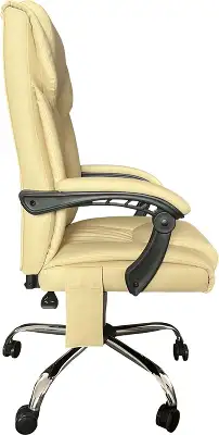 Кресло Cactus CS-CHR-OC04M-WT с вибромассажем слоновая кость экокожа с подголов. крестов.