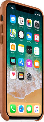 Кожаный чехол для iPhone X Apple Leather Case, Saddle Brown [MQTA2ZM/A]