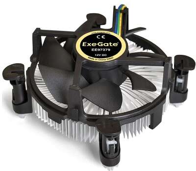 Вентилятор Exegate Кулер ExeGate EE97379 (Al, LGA775/1150/1151/1155/1156/1200, TDP 65W, Fan 92mm, 2400RPM, Hydro bearing, 4pin, 23db, 175г, на защелках, с термопастой, Retail box) (116481)