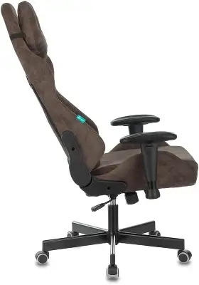 Кресло игровое Zombie VIKING KNIGHT Fabric темно-коричневый Light-10 с подголов. крестов. металл