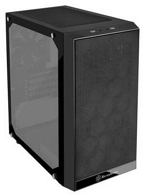 Корпус Silverstone SST-PS15B-PRO Precision Mini Tower Micro ATX Computer Case, tempered glass, 2x 120mm ARGB, 1x ARGB Controller, black