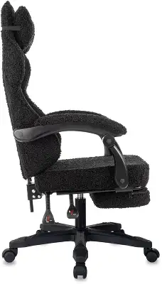 Кресло игровое Knight Lord/F черный экомех крестов. пластик подст.для ног