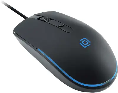 Мышь Оклик 100M черный оптическая 1600dpi USB для ноутбука 4but (1909417)