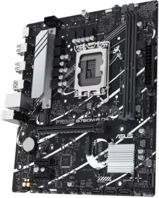 ASUS PRIME B760M-R D4 (Socket 1700, mATX, 2xDDR4(64GB), HDMI 2.1, 1xPCIe 4.0x16/2xPCIe 4.0 x1 , 1xLAN (2.5GbE), 4xSATA 6Gb/s, 2xM.2, 4xUSB 3.2, 4xUSB 2.0)