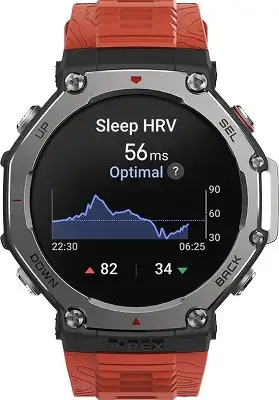 Смарт-часы Amazfit T-Rex 3 A2323 48.5мм 1.5" AMOLED корп.темно-серый рем.красный разм.брасл.:145-210мм (6970100374940)