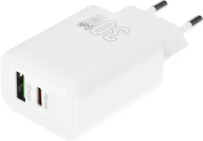 Зарядное устройство Hoco 30Вт, 3А, QC3.0/PD, 1xUSB, 1xType-C, N63, белый, коробка