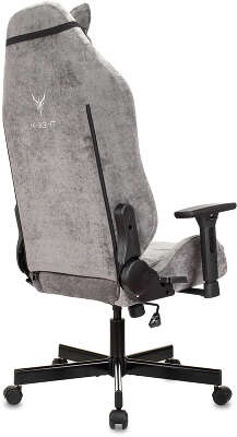 Кресло игровое Knight N1 Fabric серый Light-19 с подголов. крестов. металл