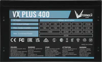 Блок питания 400W Formula VX-400 PLUS ATX v2.3