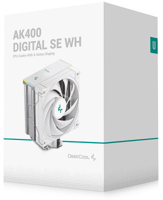 Кулер для процессора DEEPCOOL AK400 DIGITAL SE WH LGA1700/1200/115X/AM5/AM4 (18шт/кор, TDP 220W, PWM, Fan 120mm, 4 тепл. трубки, ARGB, белый) RET (R-AK400-WHADMN-GJD)