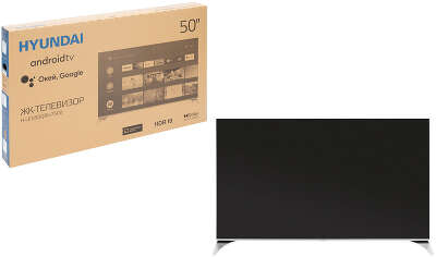 Телевизор QLED Hyundai 55" H-LED55QBU7500 Android TV Frameless черный/серебристый 4K Ultra HD 60Hz DVB-T DVB-T2 DVB-C DVB-S DVB-S2 USB WiFi Smart TV