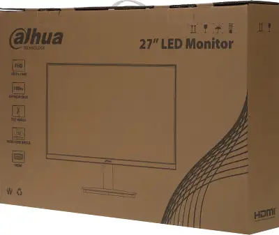 Монитор Dahua 27" DHI-LM27-A201H черный IPS LED 5ms 16:9 HDMI M/M матовая 1000:1 250cd 178гр/178гр 1920x1080 100Hz VGA DP FHD 4.7кг