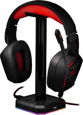 Redragon Подставка для наушников Scepter Pro 4 порта USB, подстветка