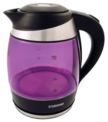 Чайник Starwind SKG2217 фиолетовый/черный (корпус: стекло)