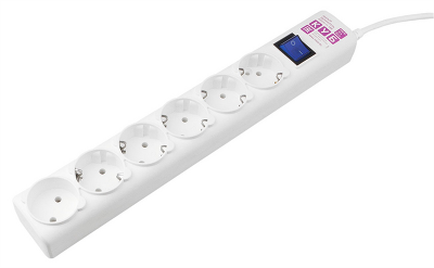Сетевой фильтр Power Cube сетевой фильтр, 3 метра, 6 розеток (5 с заземлением + 1 без заземления), 16А/3,5кВт, cечение провода: 3х1мм2, цвет белый, гарантия 4 года, производство РФ, МПТ