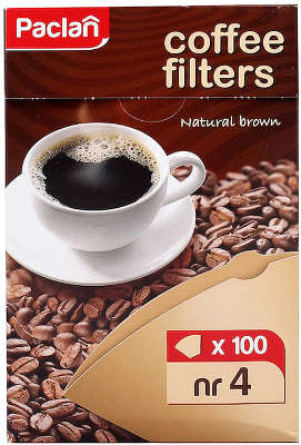 Фильтры бумажные для кофе PACLAN неотбеленные, 100шт