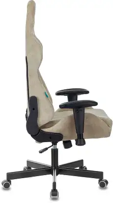 Кресло игровое Zombie VIKING KNIGHT Fabric песочный Light-21 с подголов. крестов. металл