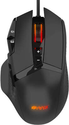 Игровая мышь HIPER DRACO чёрная (USB, 9 кнопок, 4000 dpi, PMW3327, OMRON+Kailh, RGB подсветка)