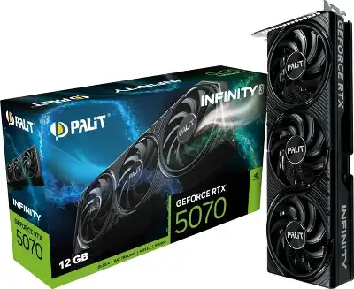 Видеокарта Palit PCI-E 5.0 RTX5070 Infinity 3 NVIDIA GeForce RTX 5070 12Gb 192bit GDDR7 2325/28000 HDMIx1 DPx3 HDCP Ret