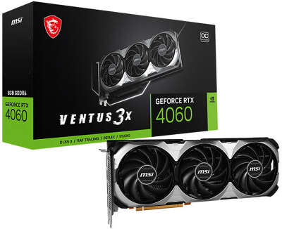 Видеокарта MSI NVIDIA nVidia GeForce RTX 4060 VENTUS 3X 8G OC 8Gb DDR6 PCI-E HDMI, 3DP