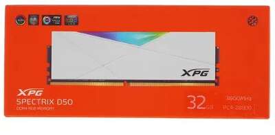 Модуль памяти DDR4 UDIMM 32Gb DDR3600 ADATA XPG Spectrix D50 RGB White (AX4U360032G18I-SW50)