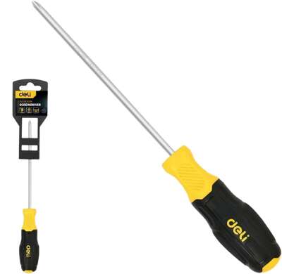 Крестовая отвертка Deli DL638300N PH3x300мм сталь Cr-V, двухкомпонентная прорезиненная рукоять