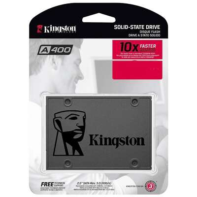 Твердотельный накопитель SSD Kingston A400 SA400S37/480G 480GB 2.5" Client  SATA 6Gb/s, 500/450, MTBF 1M, TLC, 160TBW, RTL  (263442)
