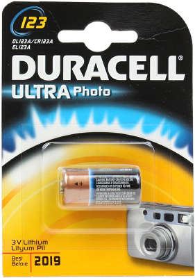 Элемент питания DURACELL CR123 ULTRA (1 шт в блистере)