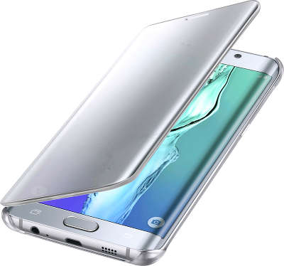 Чехол-книжка Samsung для Samsung Galaxy S6 Edge Plus Clear View Cover, серебристый (EF-ZG928CSEGRU)