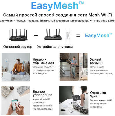 Роутер беспроводной TP-Link Archer AX5400 AX5400 10/100/1000BASE-TX черный