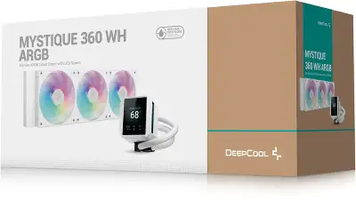 Система водяного охлаждения Deepcool Mystique 360 ARGB Soc-AM5/AM4/1200/1700/1851 белый 4-pin 38.71dB Al LCD 1847gr Ret (R-LX360-WHDSNMCP-G-1)